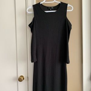 Cold shoulder black dress